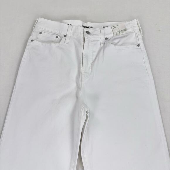J Crew Women's Slim Wide Leg Jean Size 29 White High Waist Ankle Raw Hem - Picture 6 of 16